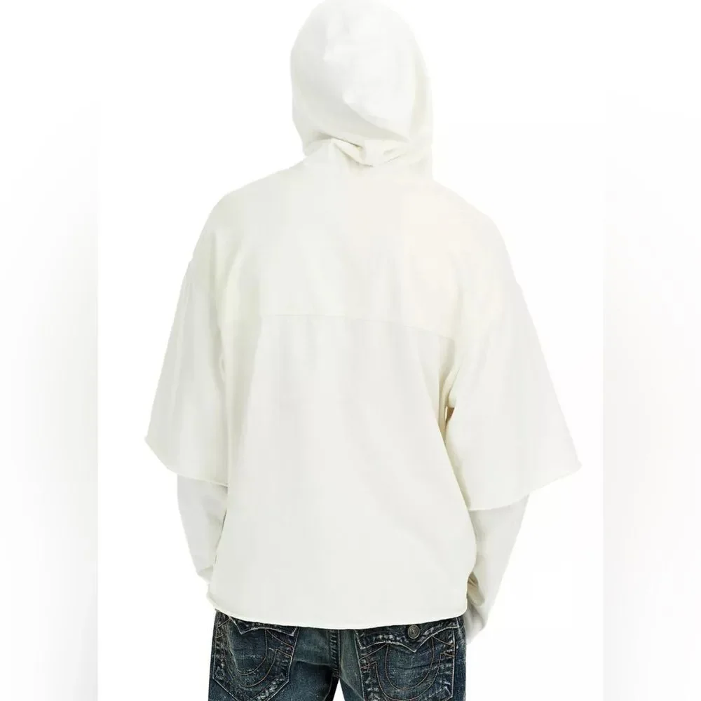 True Religion Brand Jeans DOUBLE LAYER PULLOVER Hoodie 100187- Size Large